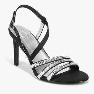 Naturalizer Strappy Black and Silver Heels